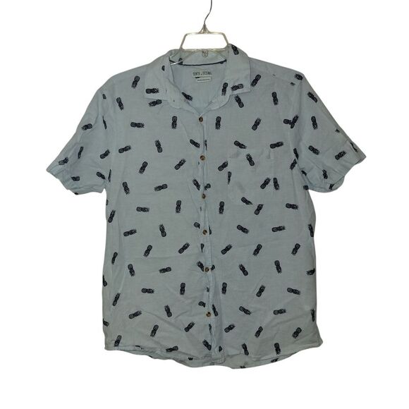 Men's Light Blue Patterned Shirt - Picture 1 of 5